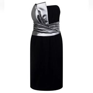 PAULE Ka Women's Sheath Dress Black Silver Bow Mini  FR 36 US 2 XS NWT $1.435